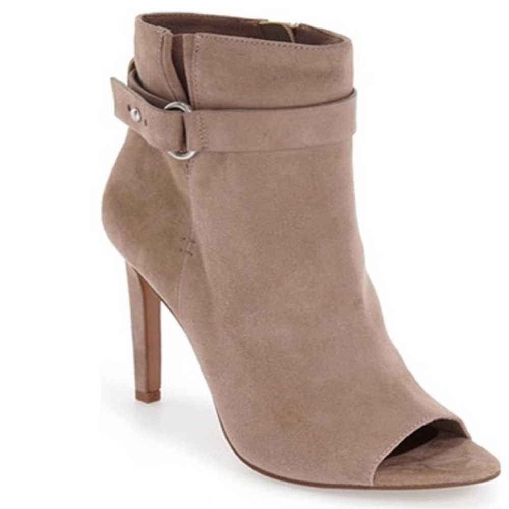 BCBG Carolena Peep Toe Suede Ankle Boot